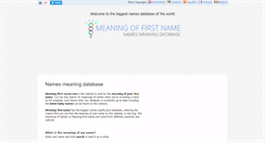 Desktop Screenshot of meaning-first-name.com